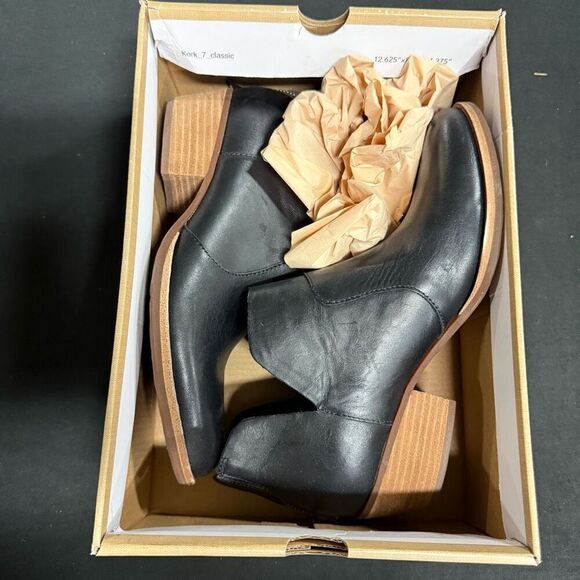 Kork-Ease Skye Black Leather Ankle Boots 7.5 - Picture 1 of 7